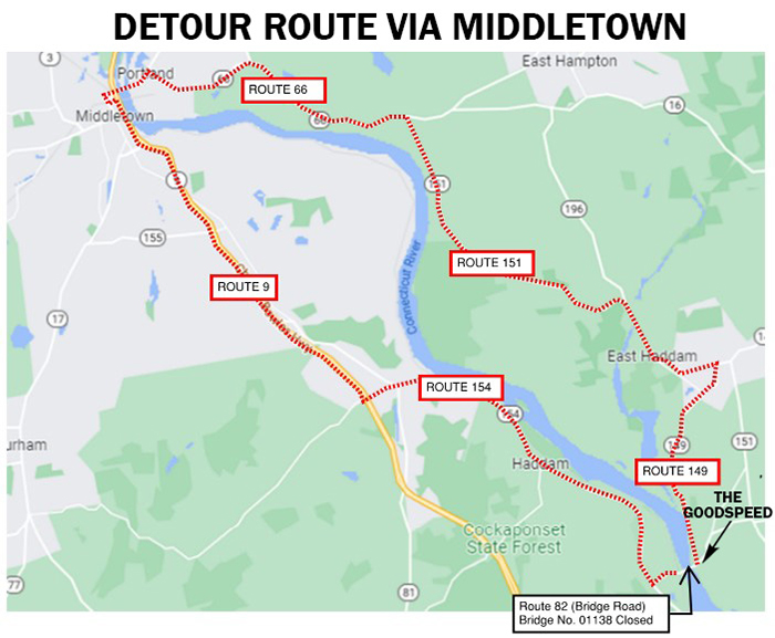 Map - Detour via Middletown